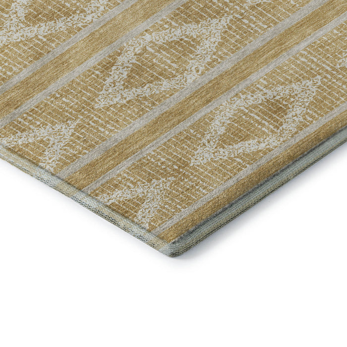 10' X 14' Geometric Washable Area Rug With UV Protection (680777) - Gold / Beige