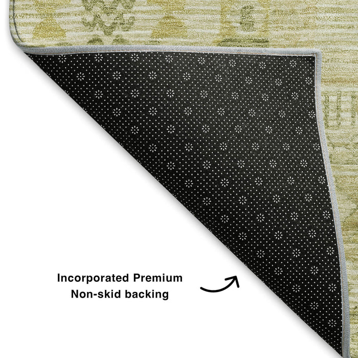 10' X 14' Striped Washable Area Rug With UV Protection (705227) - Tan / Beige