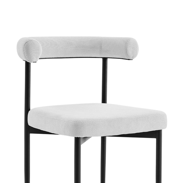 Upholstered Polyester Open Back Dining Room Side Chairs (Set of 2) - Gray