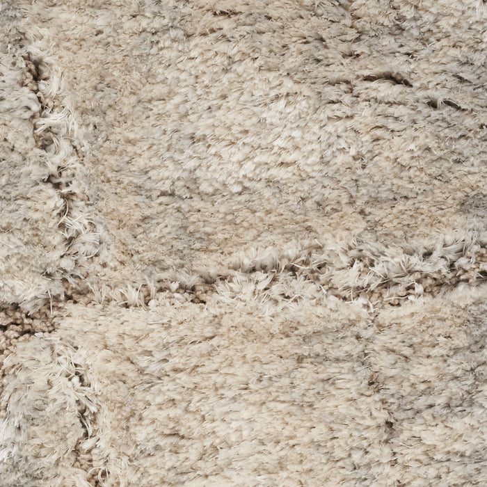 8' X 10' Abstract Shag Area Rug - Beige