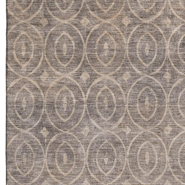 10' X 14' Geometric Washable Area Rug With UV Protection (691878) - Coffee / Beige