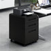 Giga 3 Drawer Mobile Office Filing Cabinet with 5 wheels, steel construction, waterproof, moisture-proof, for legal and letter files.