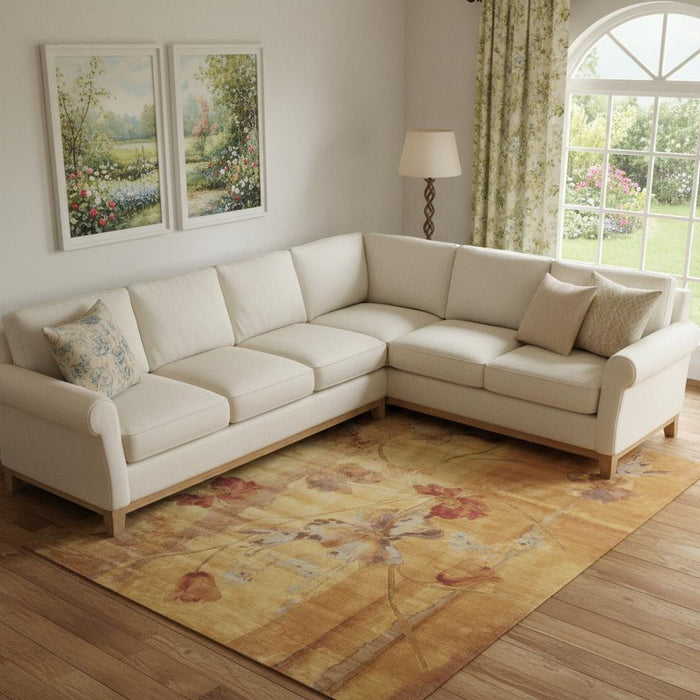 10' X 13' Floral Area Rug (555931) - Beige