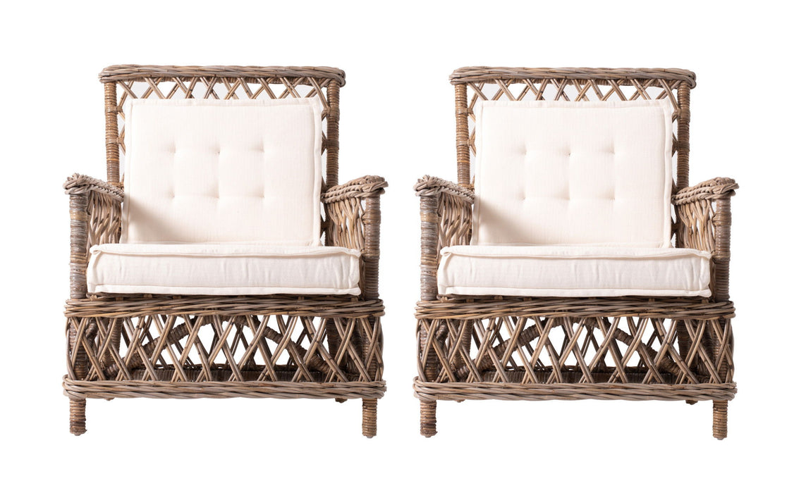 Cross Back Dining Arm Chairs (Set of 2) - Natural