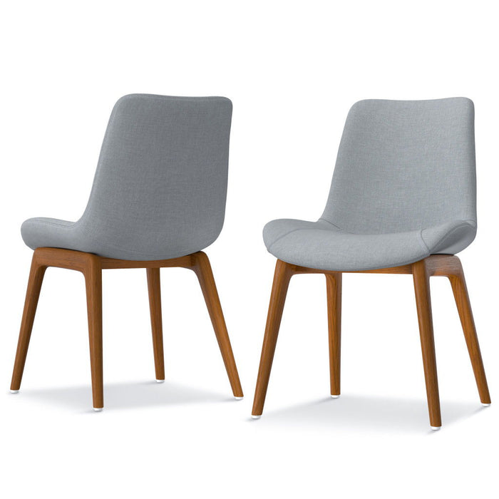 Solid Wood Dining Parsons Chairs (Set of 2) - Gray / Walnut