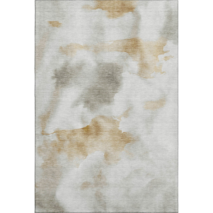 10' X 14' Abstract Washable Area Rug With UV Protection (701593) - Beige / Gray / Copper