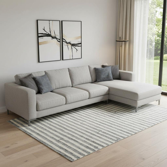 12' X 15' Wool Geometric Hand Tufted Area Rug (722369) - Gray / Ivory