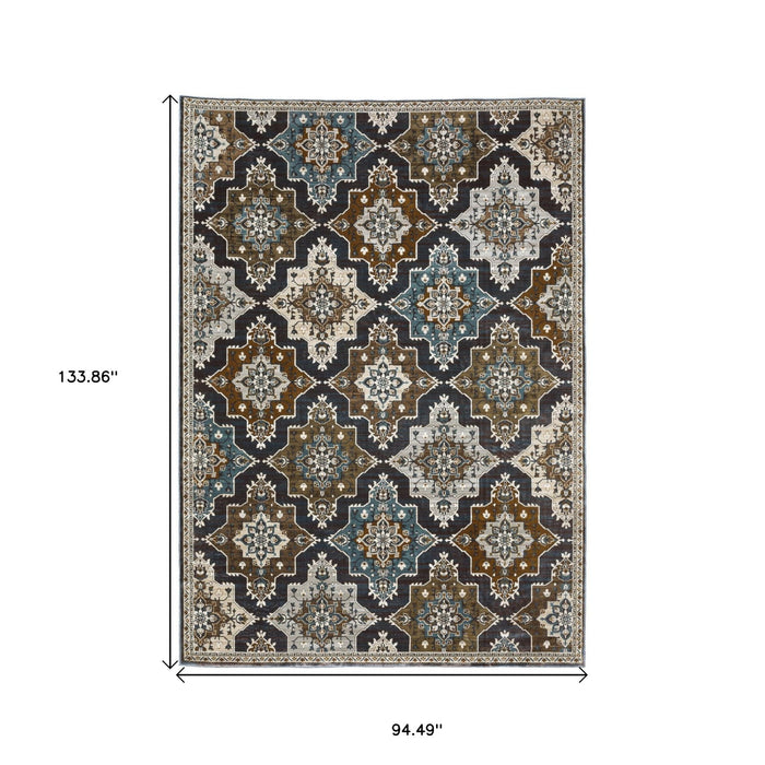 11' X 8' Medallion Area Rug - Gray And Blue