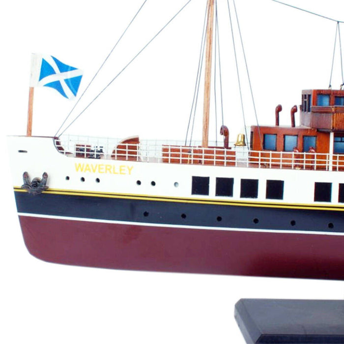 Hand Painted Model Boat (624249) - White / Dark Brown