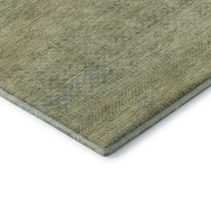 10' X 14' Striped Washable Area Rug With UV Protection (695516) - Wheat / Gold / Green