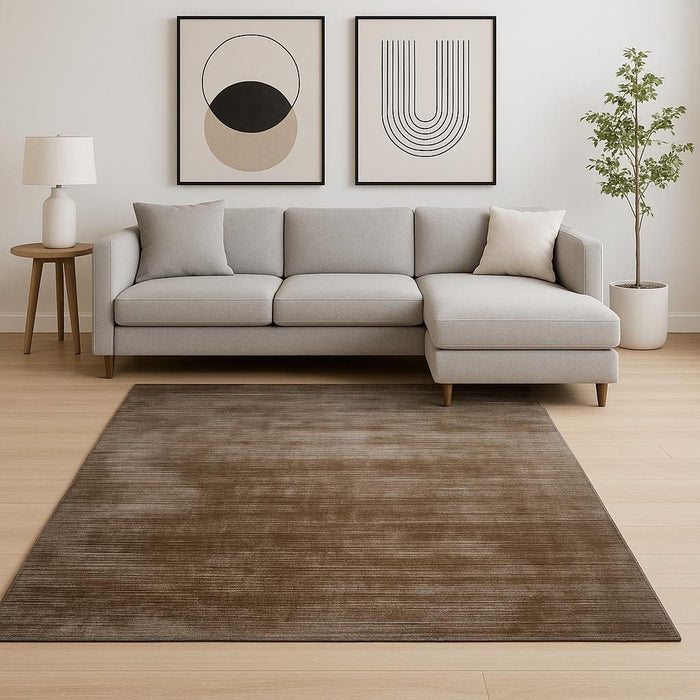 8' X 10' Abstract Hand Woven Area Rug - Brown And Gray