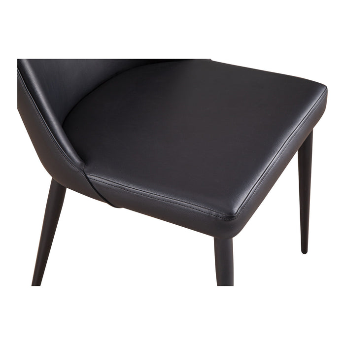 Faux Leather Dining Room Side Chairs Without Arms (Set of 2) - Black