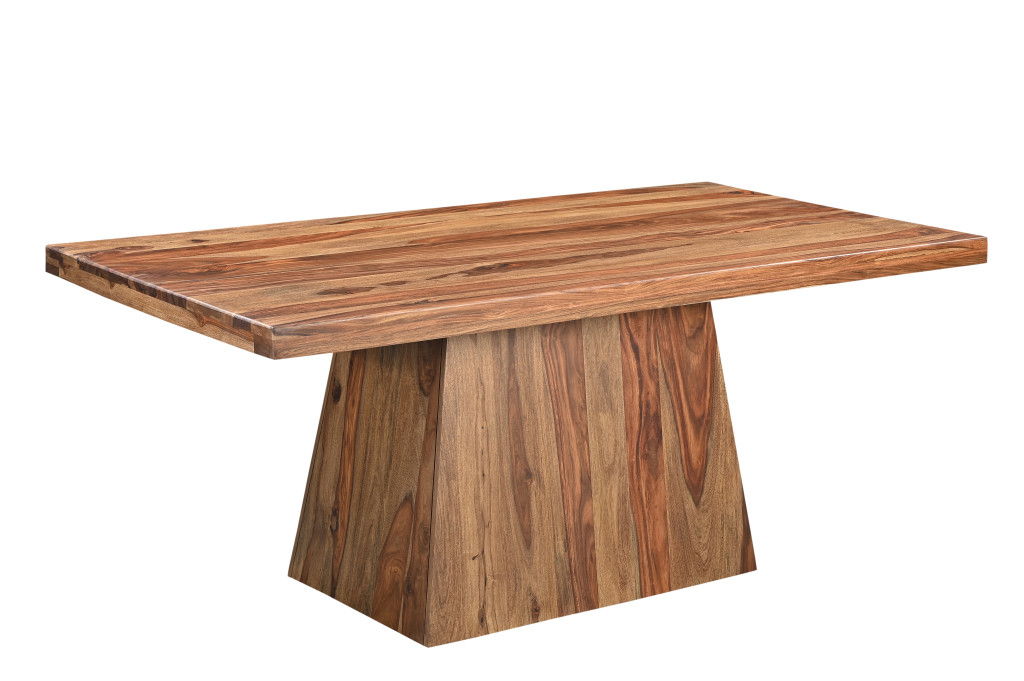 75" Wood Pedestal Base Dining Table - Brown