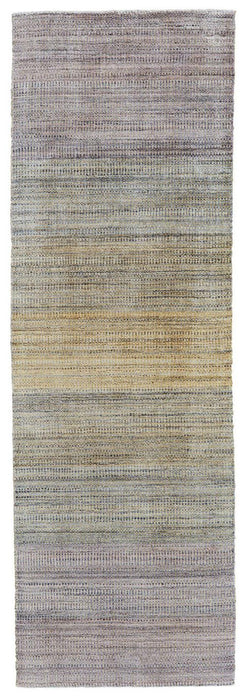 10' Ombre Hand Woven Runner Rug - Beige And Purple