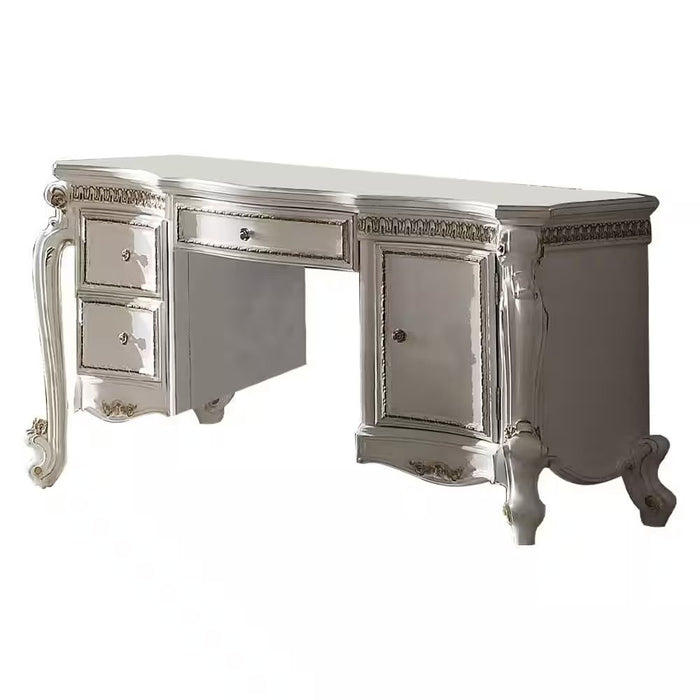 62" Wood Vanity Table With Three Drawers - Pearl