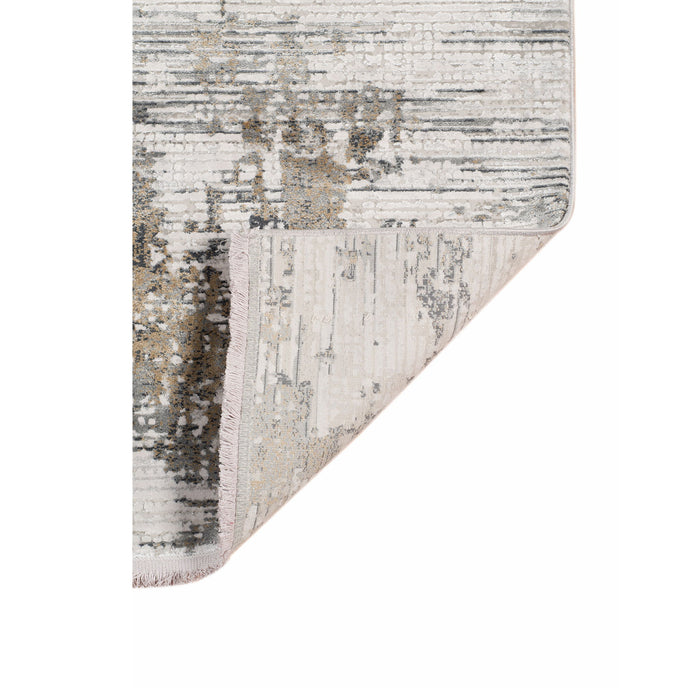 10' X 14' Contemporary Abstract Area Rug With Fringe - Ivory