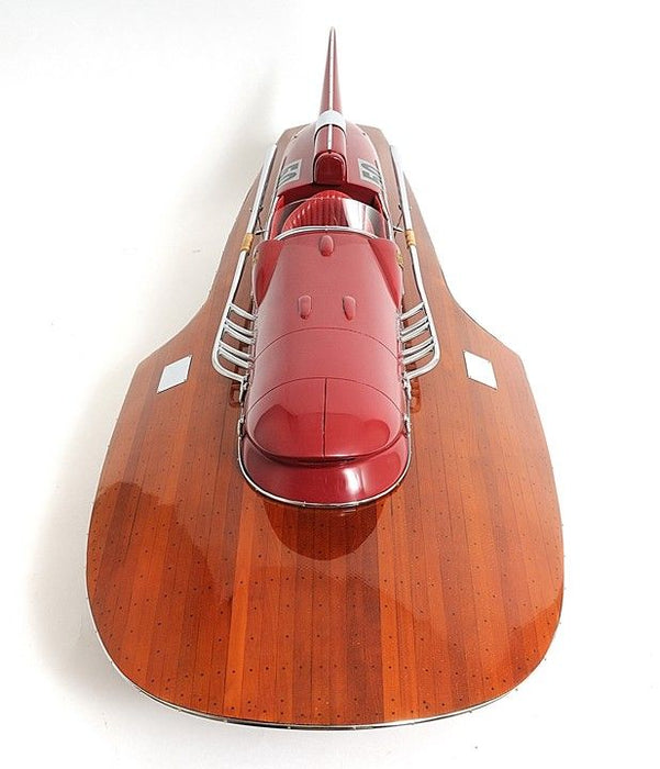 Ferrary Hydroplane RC Ready Boat Hand Painted Decorative Boat - Brown