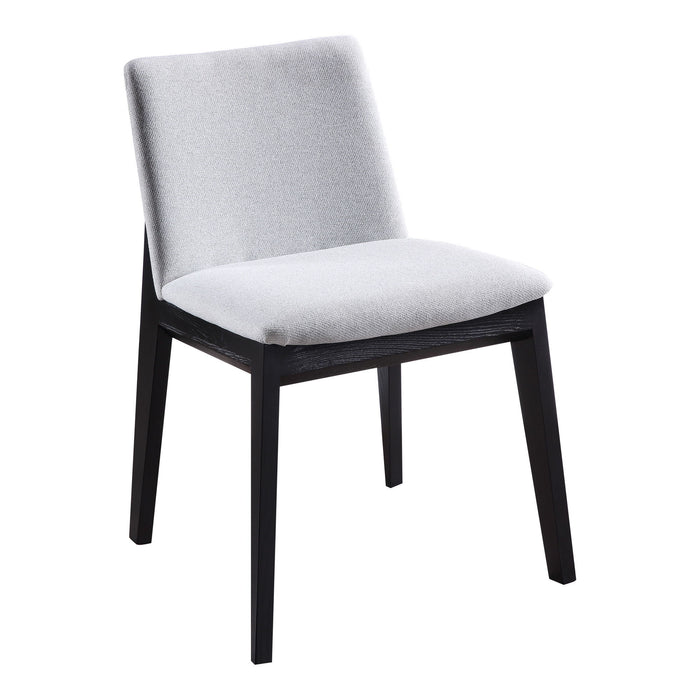 Upholstery Solid Wood Dining Room Side Chairs (Set of 2) - Light Gray / Black