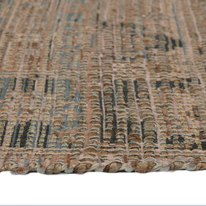 8' X 10' Turquoise Oriental Hand Woven Area Rug With Fringe - Brown