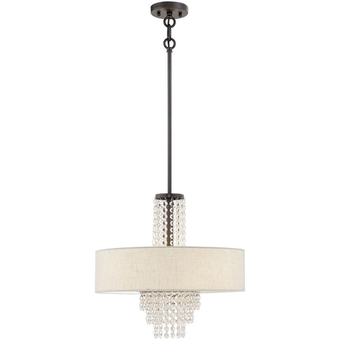 23" Four Light Dimmable Chandelier With Shades - Bronze