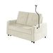 Giga modern loveseat pull-out sofa bed with adjustable backrest, cup holders, phone holder, charging ports, and side storage.