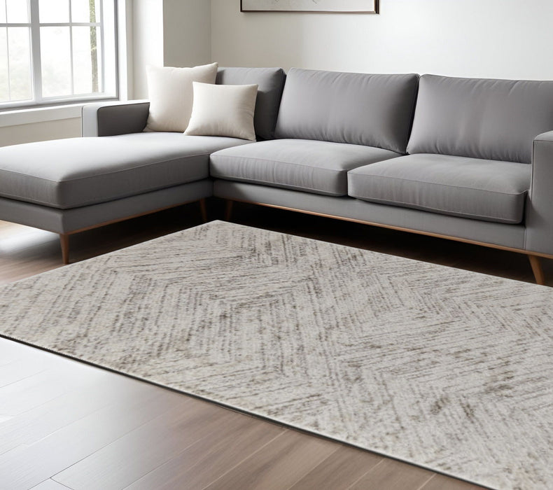 12' X 15' Geometric Area Rug - Ivory And Brown