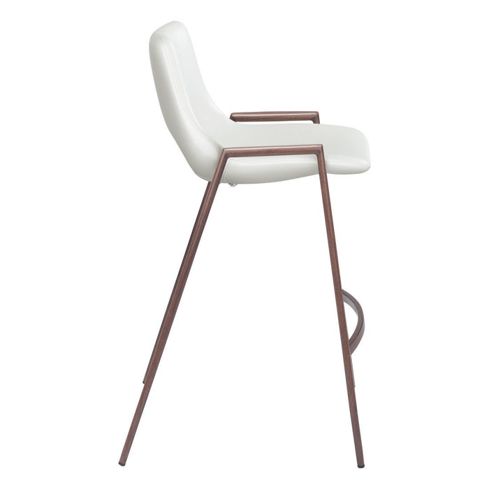 Steel Low Back Counter Height Bar Chairs (Set of 2) - White And Brown