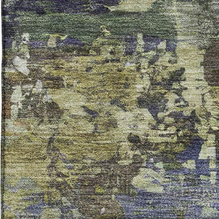 10' X 14' Abstract Washable Area Rug With UV Protection (717008) - Purple / Beige