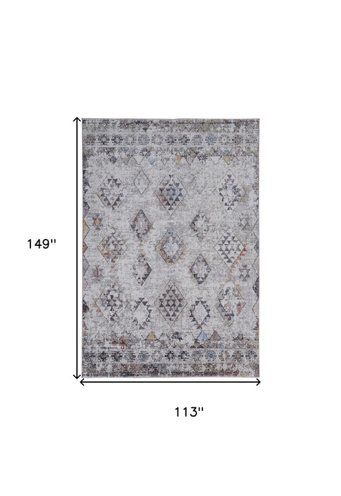 10' x 13' Geometric Area Rug - Blue And Gray