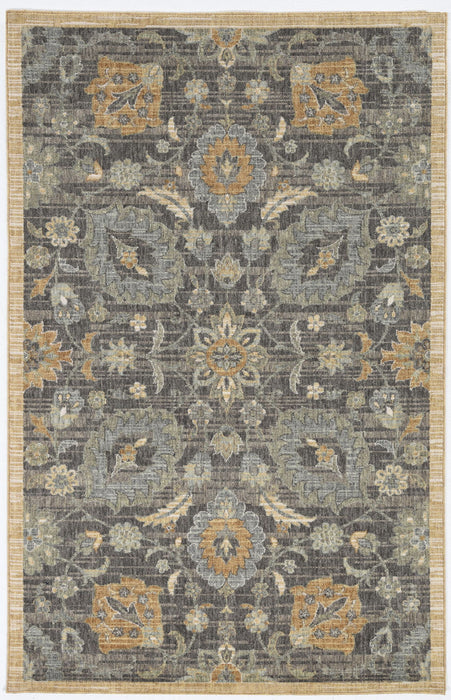 HomeRoots 9x13 vintage floral indoor area rug with traditional taupe design and machine-woven craftsmanship.