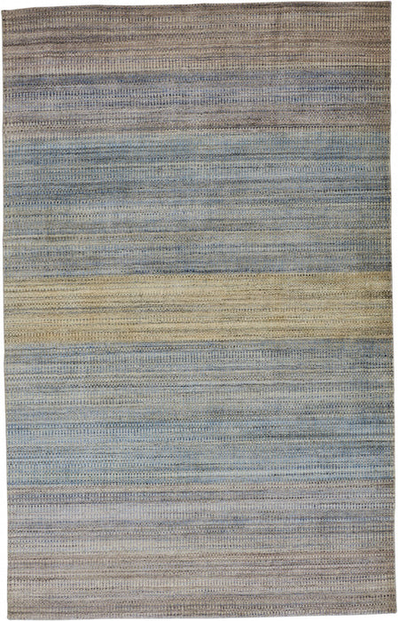 8' x 11' Ombre Hand Woven Area Rug - Blue Purple And Tan