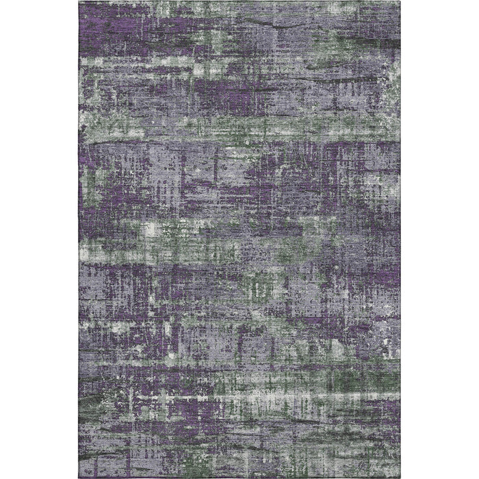 10' X 14' Geometric Washable Area Rug With UV Protection (709732) - Purple / Green / Ivory