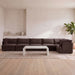Velvet performance fabric upholstered Meridian Furniture 6-piece L-shaped sectional sofa for living room seating.