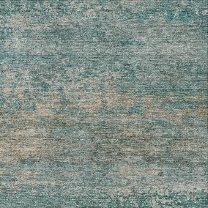 10' X 14' Abstract Washable Area Rug With UV Protection (717086) - Aqua / Beige