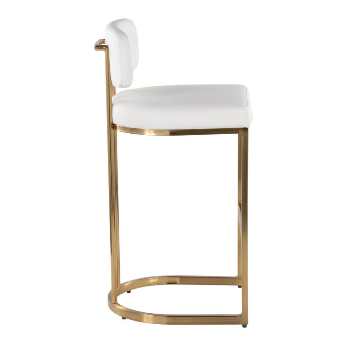Demi - Fixed-Height Barstool (Set of 2) - Gold Metal Base