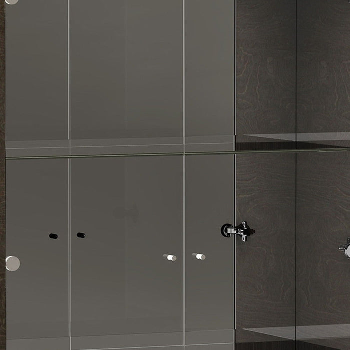 Accent Cabinet With One Drawer - Silver And Gray And Brown