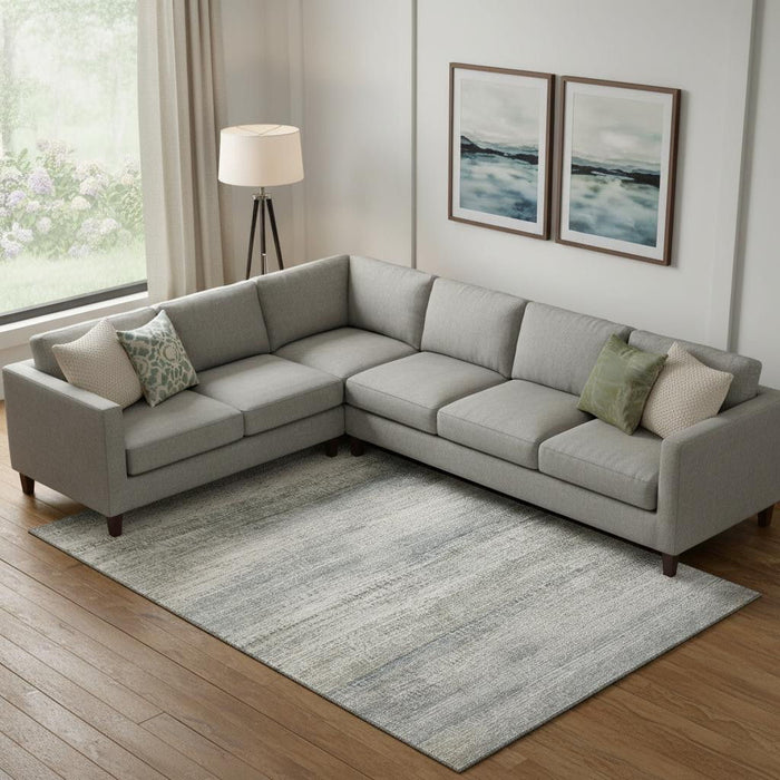 10' X 14' Abstract Washable Area Rug With UV Protection (717380) - Linen / Gray