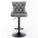 Set of 2 Giga modern upholstered swivel barstools with adjustable height, tufted backs, ideal for home, pub, or kitchen island seating.
