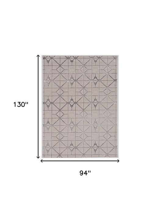 94" x 130" Polypropylene Or Polyester Rug - Ivory Or Silver