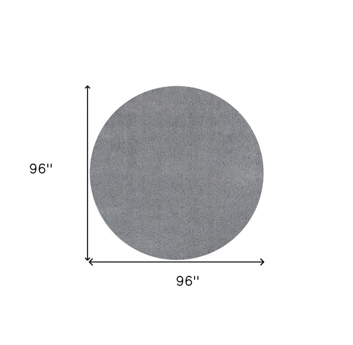 8' Round Polyester Area Rug - Gray