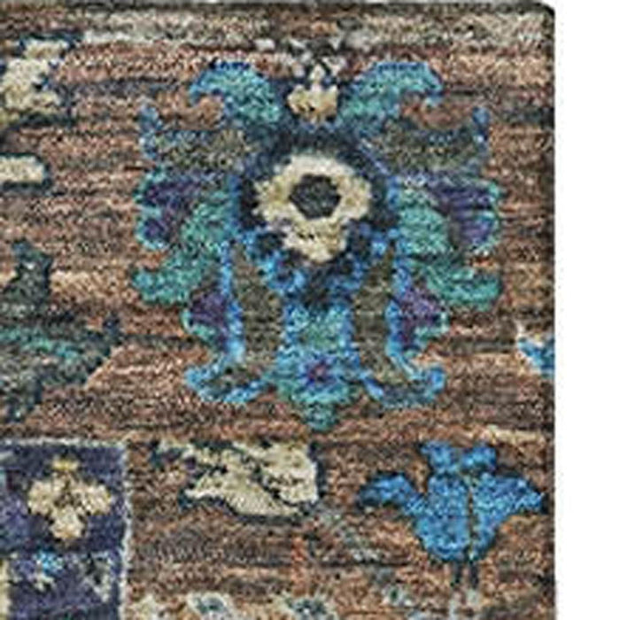 10' X 14' Oriental Washable Area Rug With UV Protection (717989) - Pewter / Teal