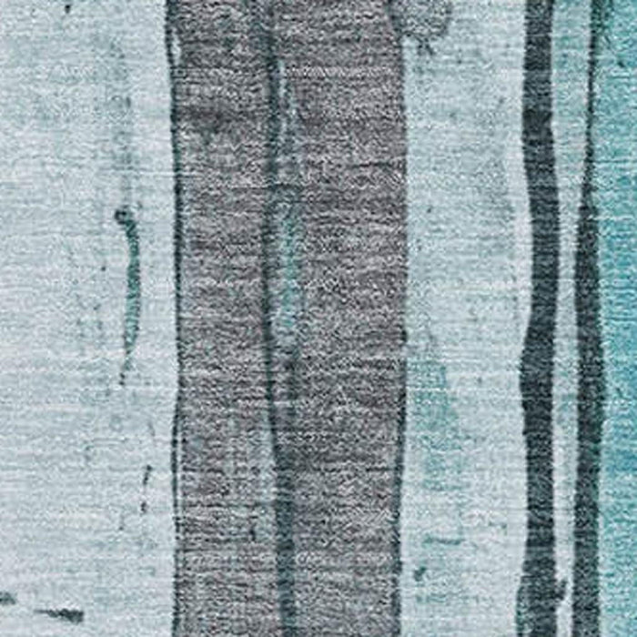 10' X 14' Striped Washable Area Rug With UV Protection (706487) - Teal / Gray