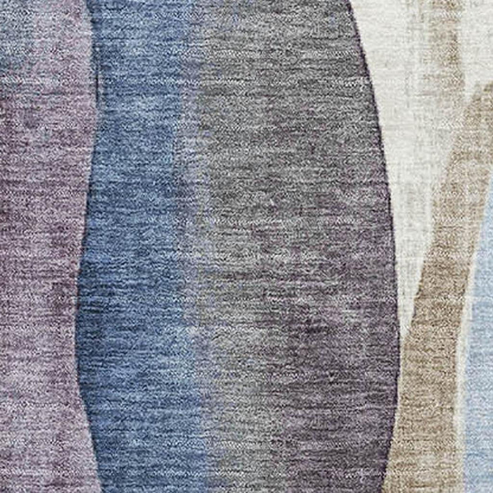 10' X 14' Abstract Washable Area Rug With UV Protection (710268) - Denim Blue / Purple / Beige