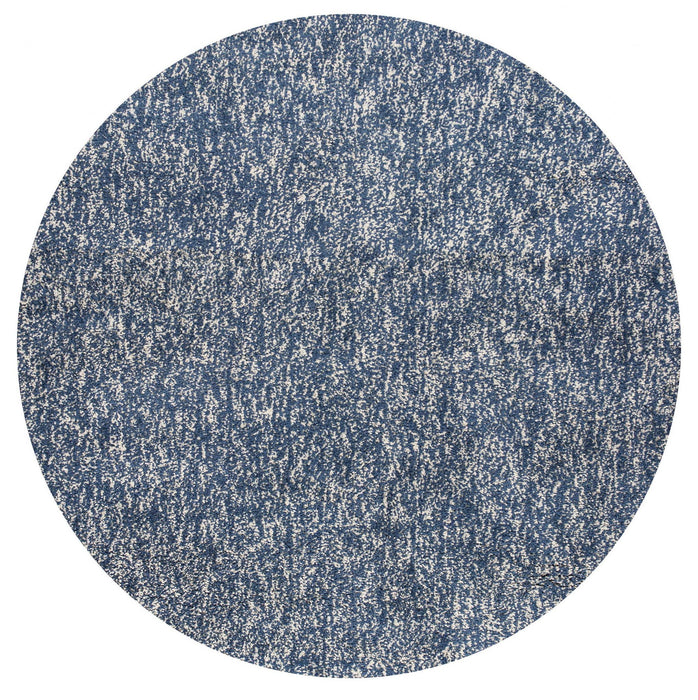 8' Heather Round Indoor Shag Rug - Indigo Ivory