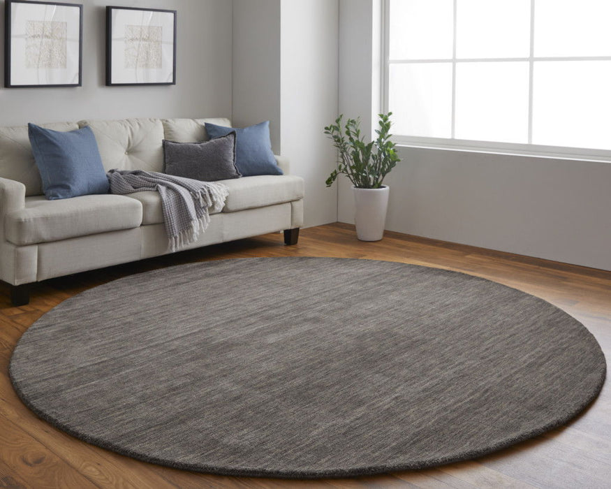 10' Wool Hand Woven Round Rug - Brown