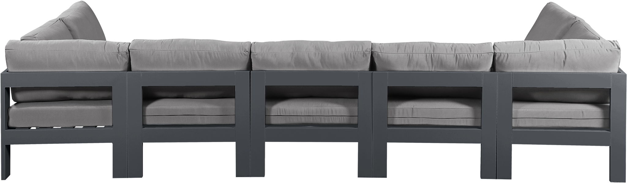 Nizuc - Outdoor Patio 7 Piece Modular Sectional With Gray Frame