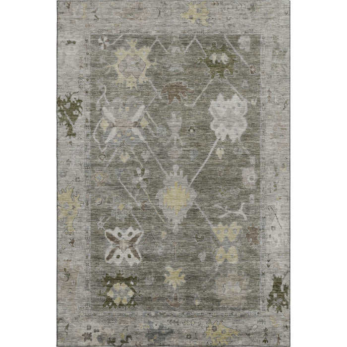 10' X 14' Oriental Washable Area Rug With UV Protection (714985) - Pewter / Gray