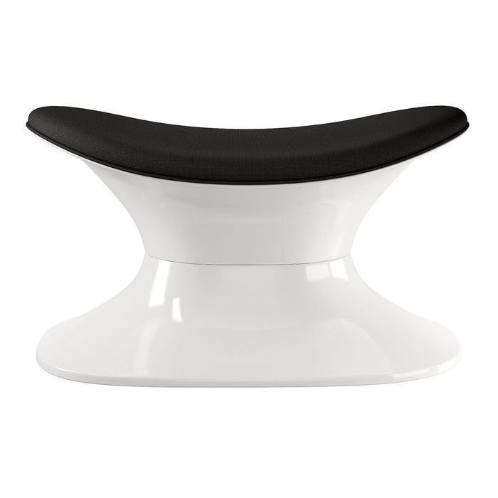 Wool And Fiberglass Contempo Footstool Ottoman - Black And White