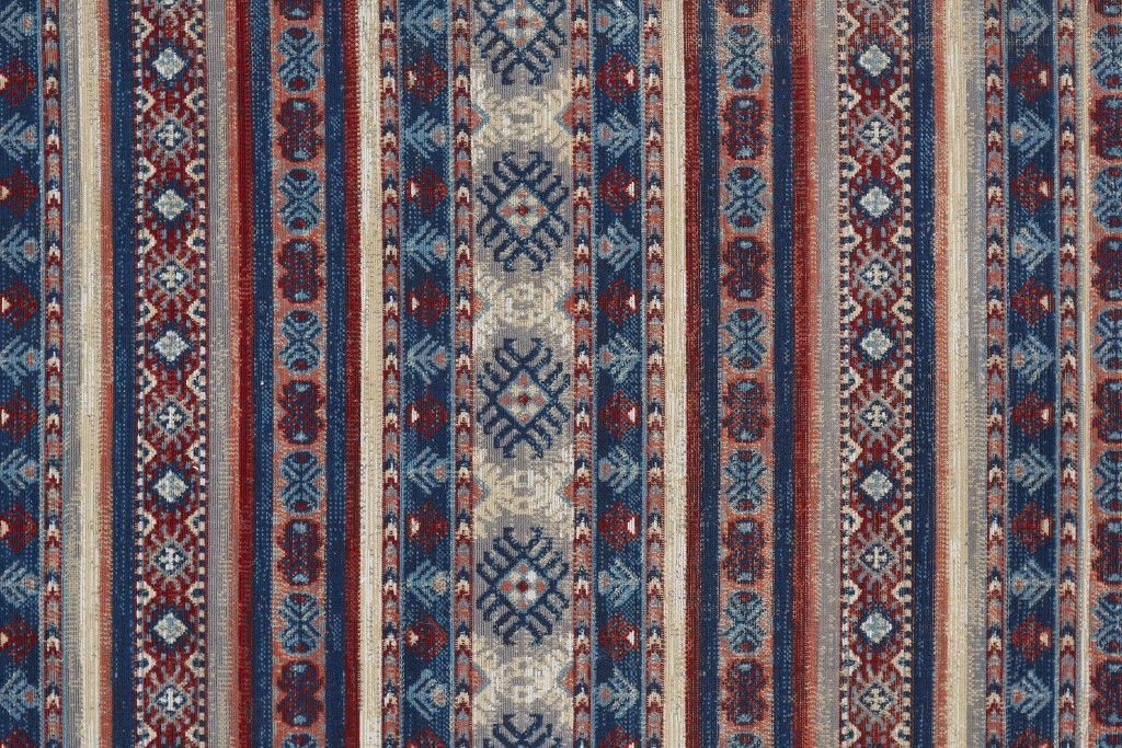 13' x 15' Geometric Power Loom Distressed Area Rug - Blue Gray