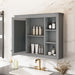 Giga wall-mounted medicine cabinet with mirror, featuring six open shelves and adjustable interior storage for bathroom essentials.